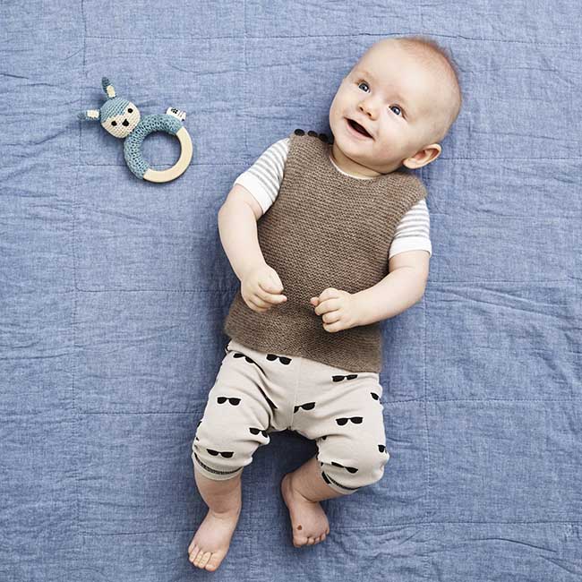 Retstrikket Babyvest